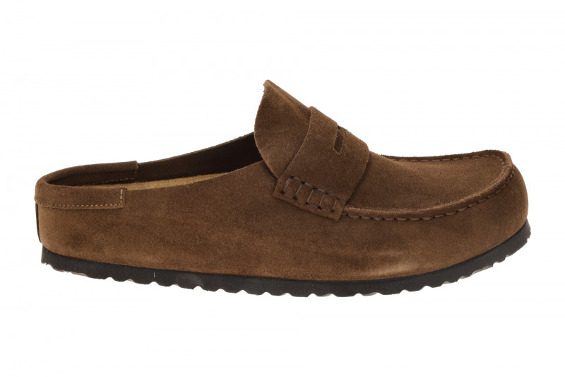 Birkenstock Naples Wrapped Mokassin Clog Pantolette braun Normal-Weit