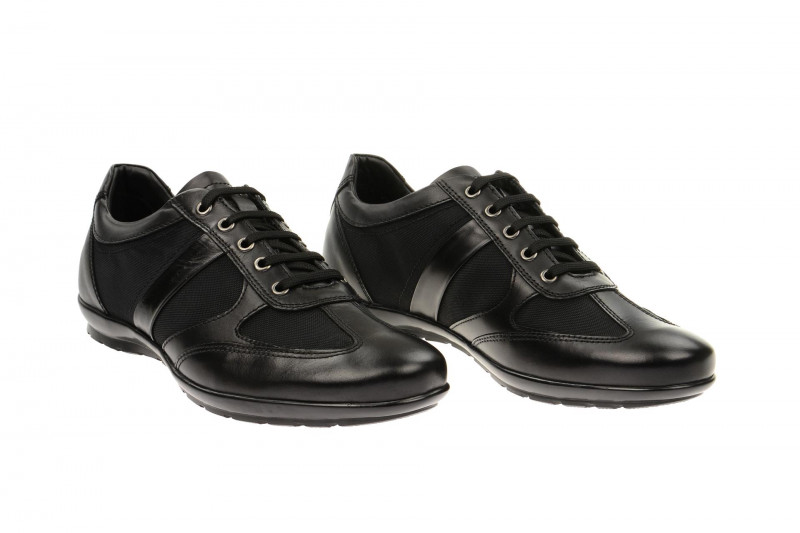 Geox Symbol Schuhe schwarz Leder Textil mix