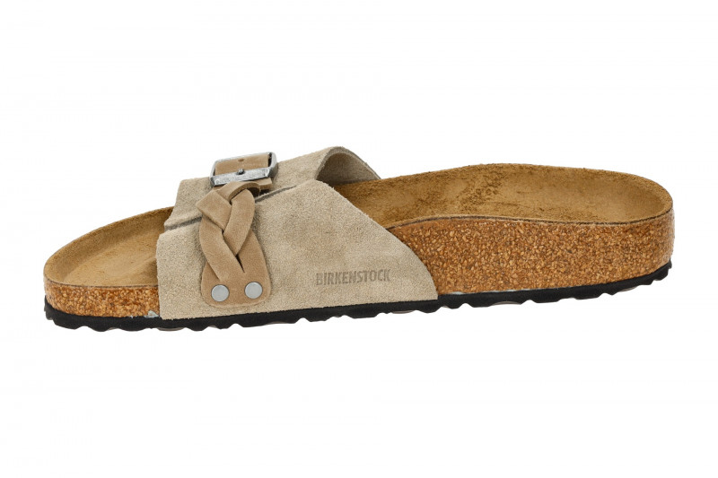 Birkenstock Oita Braided Pantolette grau braun taupe SCHMAL 1026730