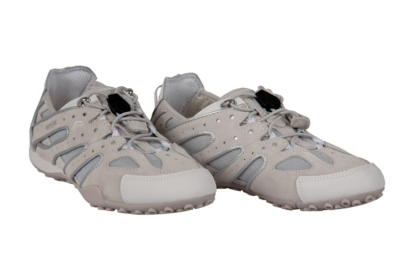 Geox Snake V Schuhe weiß beige Damen Sneaker