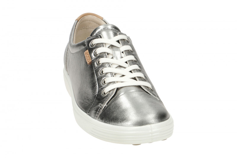 Ecco Soft 7 Schuhe silber grau Damen Sneakers