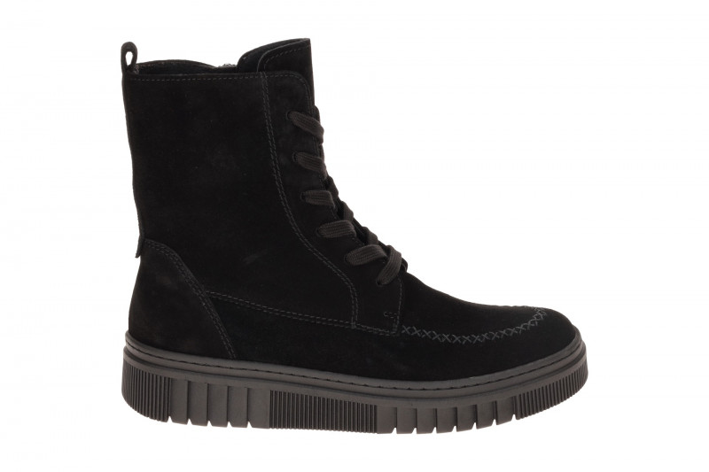 Gabor Stiefel schwarz Lace Up Boots Velour 8008.04.001