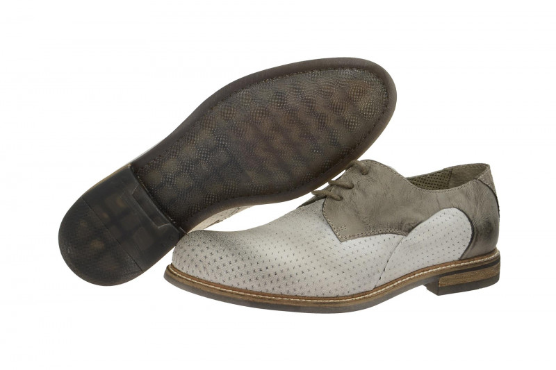 Bello Schuhe weiß grau Piquet HE176