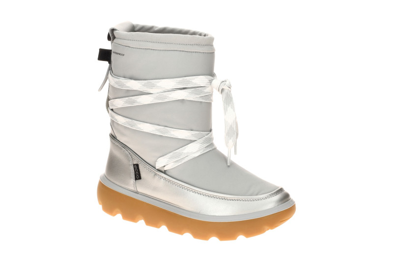 ecco Glacia Stiefel Schlupf Boots grau silber Wasserdicht Primaloft 243303
