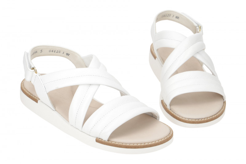 Paul Green Sandale Kreuzriemen weiß Klett 6054