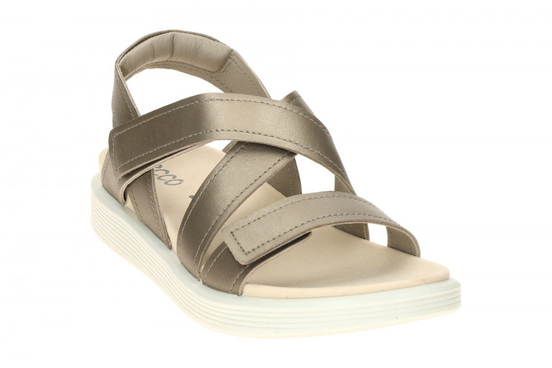 Ecco Soft Sandalen grau metallic Kreuzriemen 238813