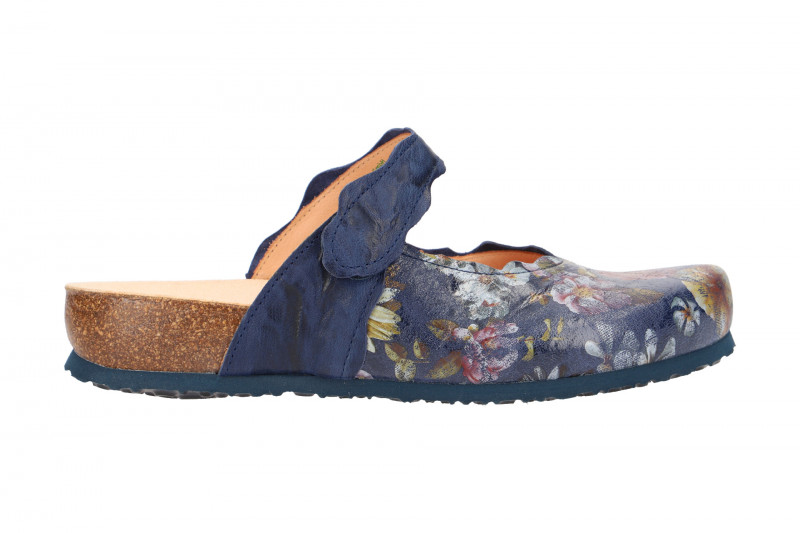 Think Julia Pantolette blau Blumen Clogs