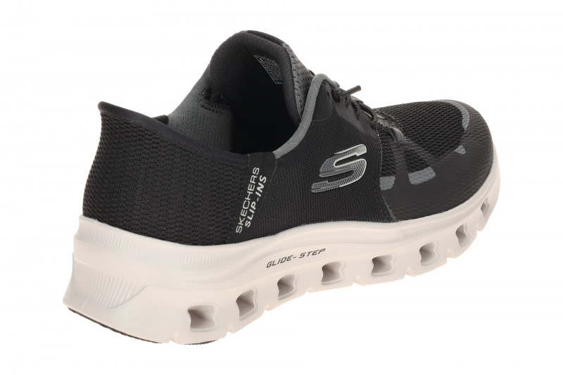 Skechers Glide Step Schuhe schwarz grau Damen SLIP-INS 150420