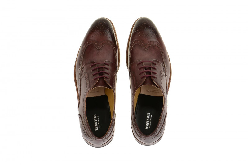 Gordon & Bros Schuhe Fabian rot bordo Rahmengenäht 5093-C