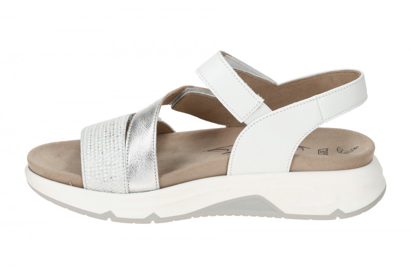 Gabor RollingSoft Sandale weiß silber metallic 86.882.51