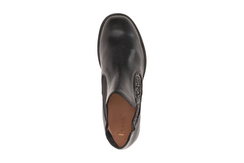 Think Nina Chelsea Stiefelette schwarz Blumen 1419