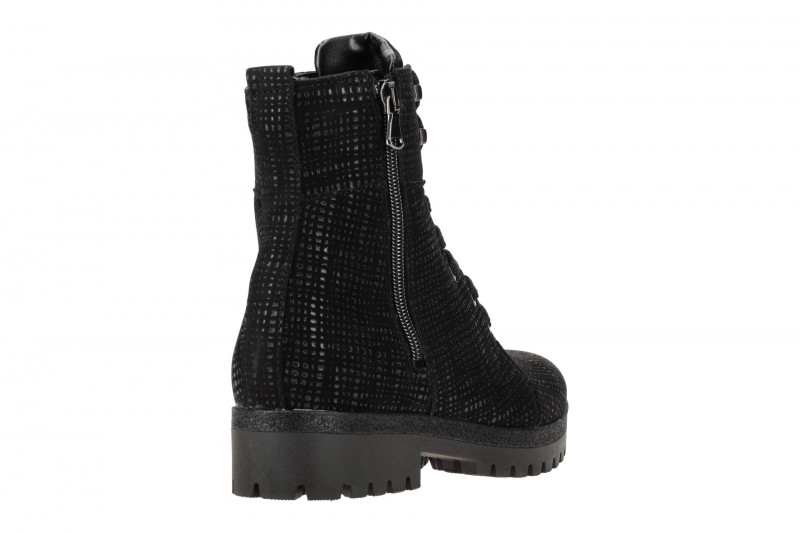 Waldläufer Hanako Stiefel schwarz Lackmuster 338813