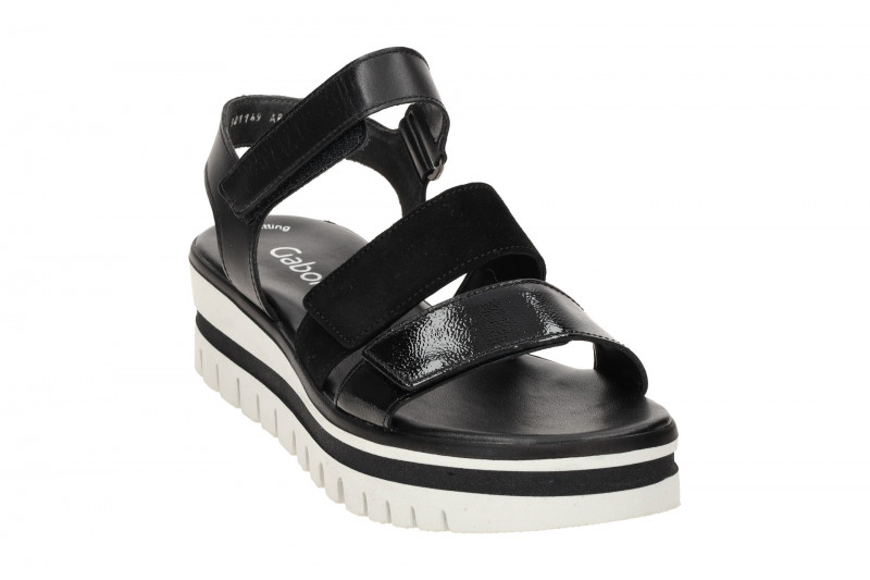 Gabor Plateau Sandalen schwarz Leder Mix 64.620.37
