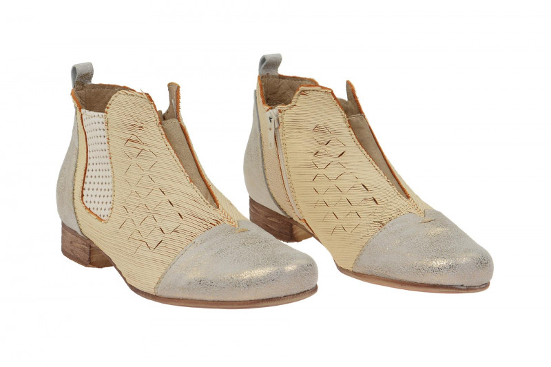 Charme Sommer Stiefelette beige silber 0740