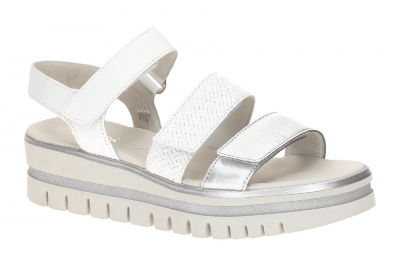 Gabor Plateau Sandalen weiß sillber Metallic 84.620.21