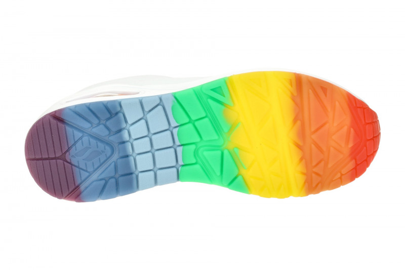 Skechers Uno Schuhe weiß Regenbogen Vegan 155133