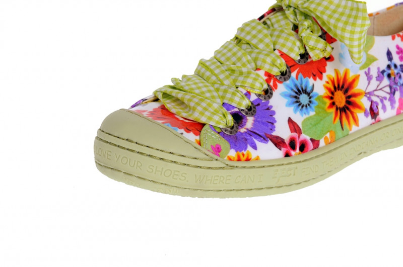 Eject Dass Schuhe weiß mit Blumenmuster Lack E-11207/3