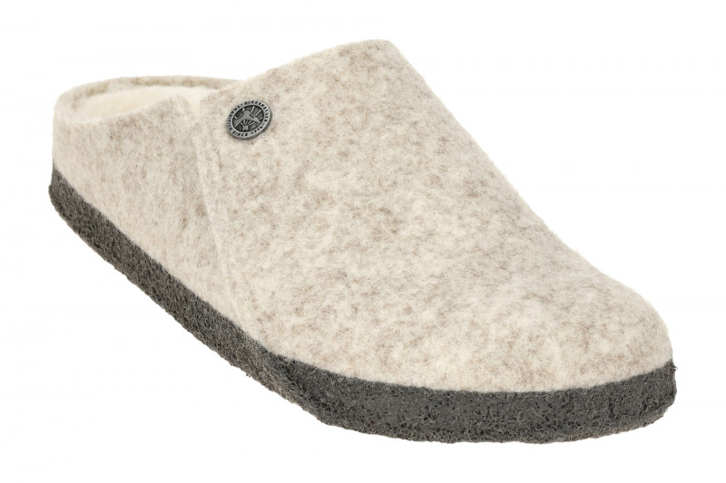 Birkenstock Zermatt Shearling Hausschuhe Clogs hellgrau eggshell SCHMAL 1020029