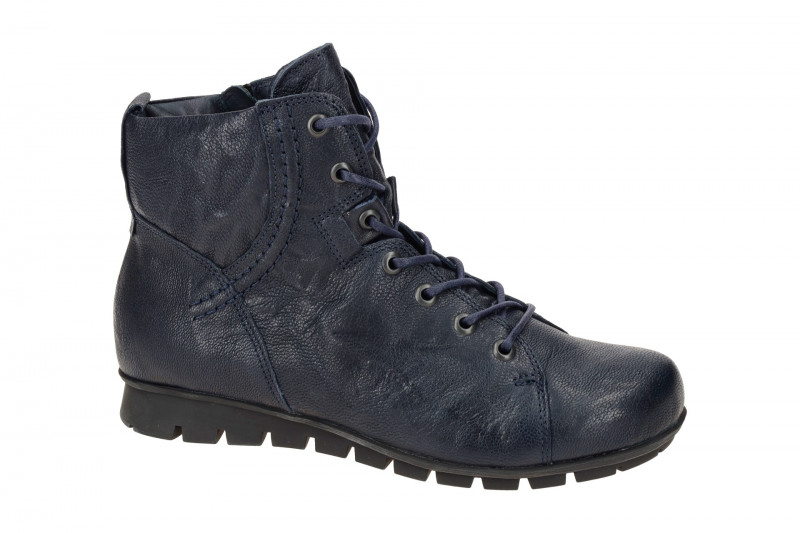 Think Menscha Stiefelette blau navy Loden-Futter