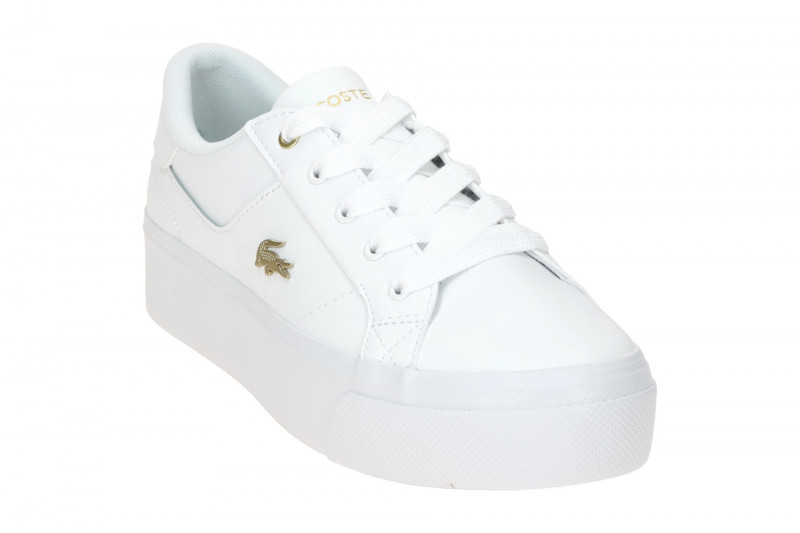 Lacoste Ziane Plateau Sneakers Schuhe weiß gold Damen 0005