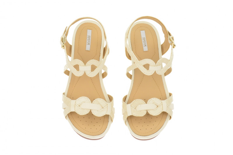Geox Rorie Keil Sandale milk beige D42P3A