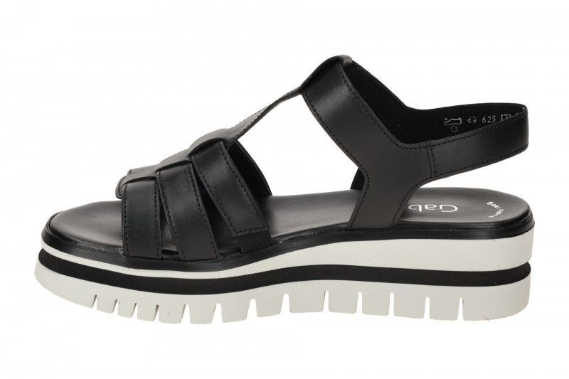 Gabor Plateau Sandalen schwarz Nappa T-Steg 64.625.27