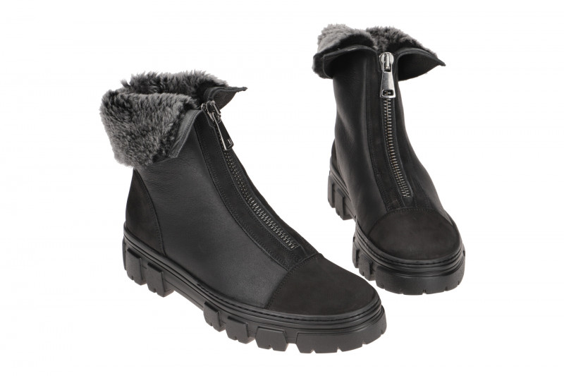 Paul Green Stiefelette schwarz Lammfell 9951