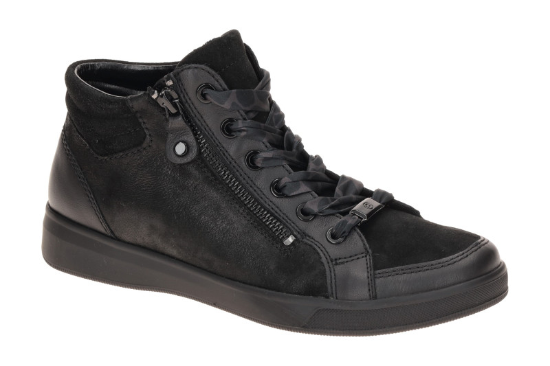 ARA Rom Schuhe schwarz Schimmer Mid-Cut Sneaker 12-14499