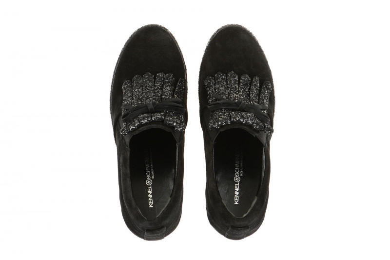 K&S Liberty Keil Slipper schwarz Glitter