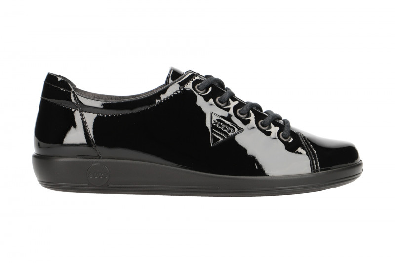 Ecco Soft 2 Schuhe schwarz Lack