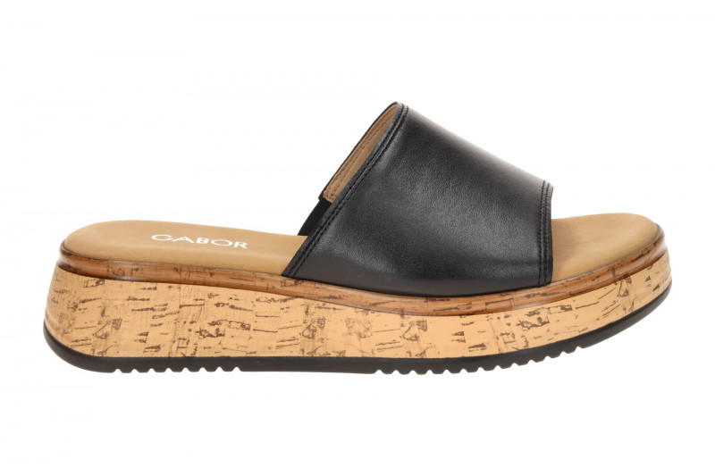 Gabor Plateau Pantolette schwarz Kork 82.740.57