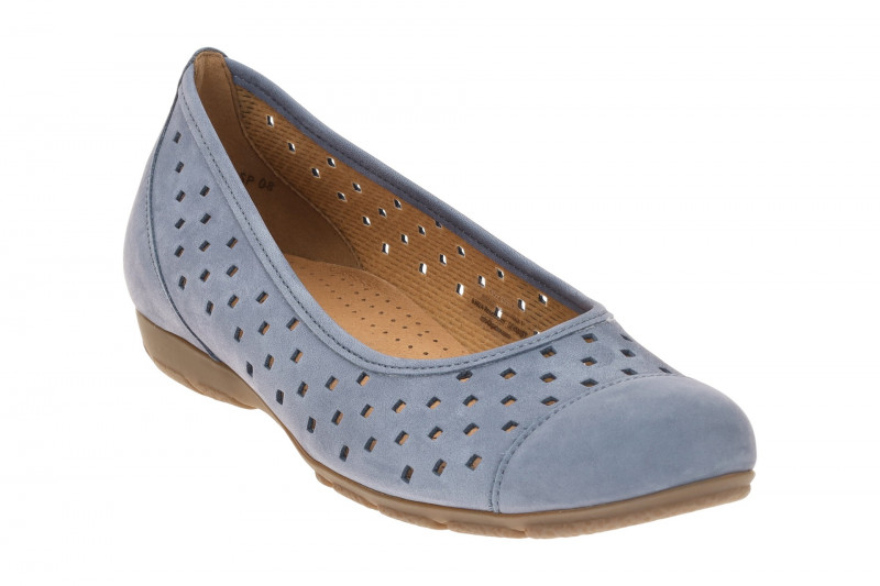 Gabor Schuhe Ballerina denim blau gelocht 84.169.10