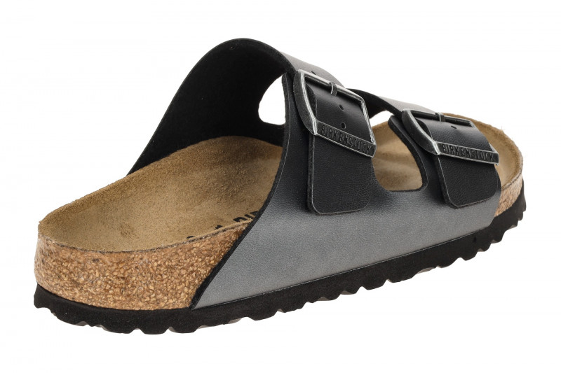 Birkenstock Arizona Pantolette schwarz metallic SCHMAL 1029224