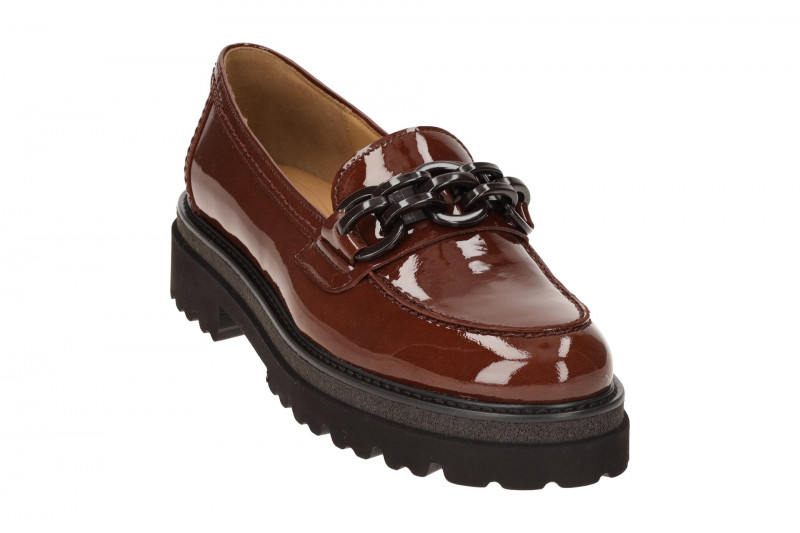 Gabor Schuhe Plateau Slipper braun Lack 55.242.94
