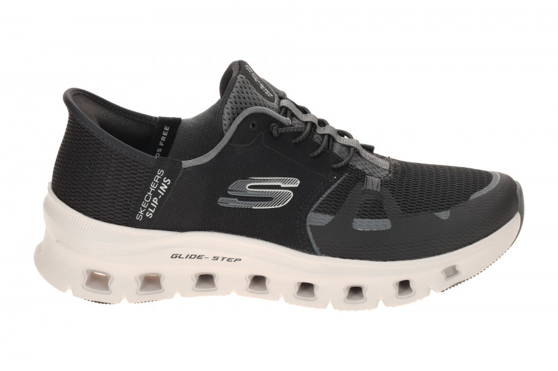 Skechers Glide Step Schuhe schwarz grau Damen SLIP-INS 150420