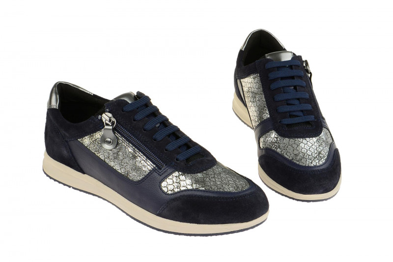 Geox Avery Schuhe blau grau metallic D74H5A 0PV22 C0739