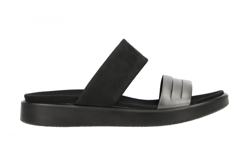 Ecco Flowt Pantoletten schwarz grau