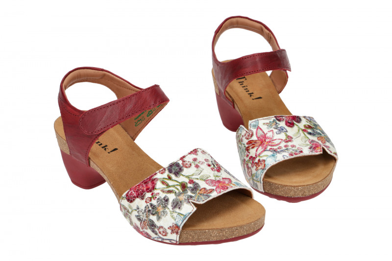 Think Traudi Sandale rot weiß effekt