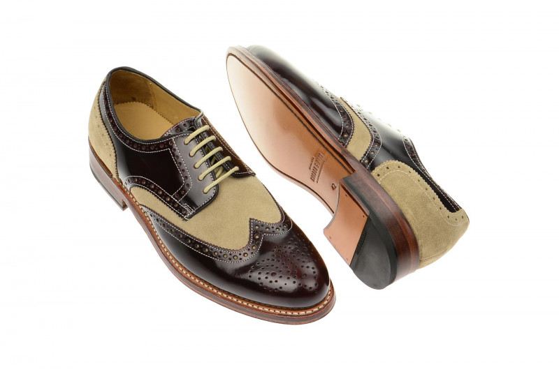 Gordon & Bros Schuhe Levet rot grau Rahmengenäht 2318