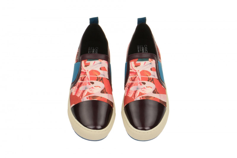 Geox Breeda Designer Schuhe rot kombi Slipper