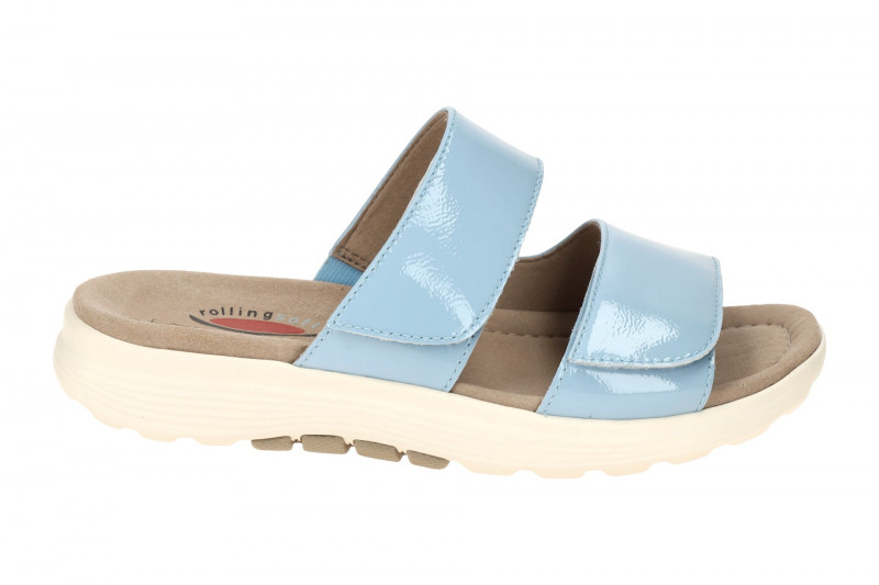 Gabor RollingSoft Pantolette blau artic Lack 66.811.96