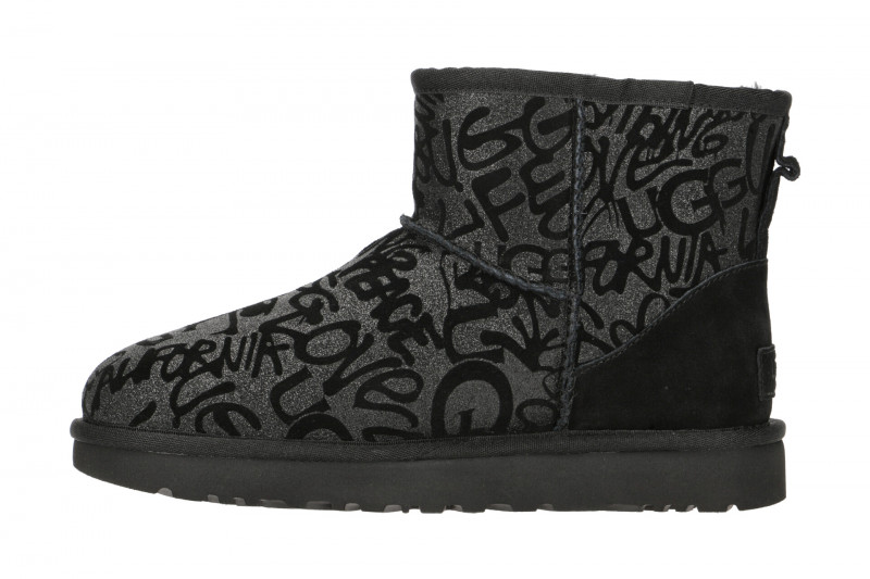 UGG Stiefel schwarz Classic Mini Sparkle Graffiti