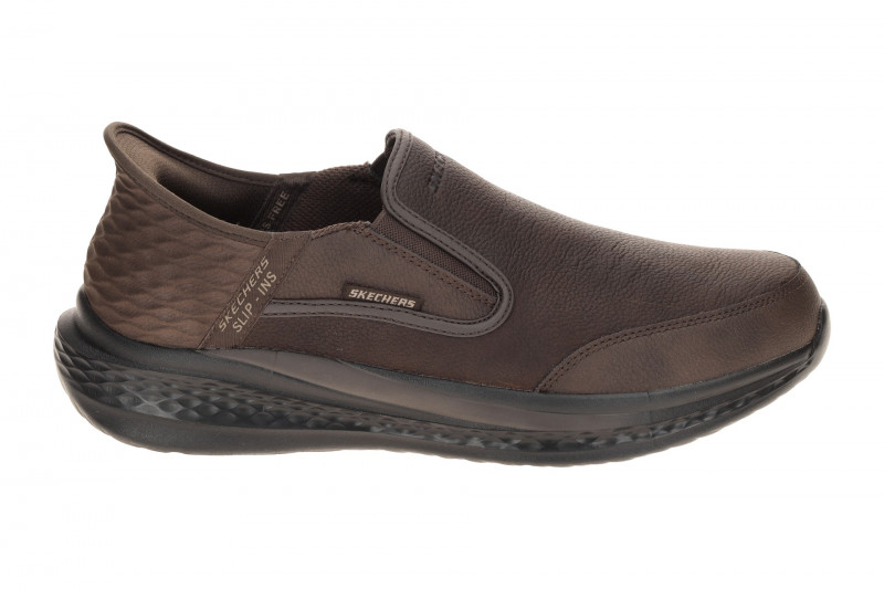 Skechers Slade Slipper Schuhe braun Leder Slip-Ins 205237