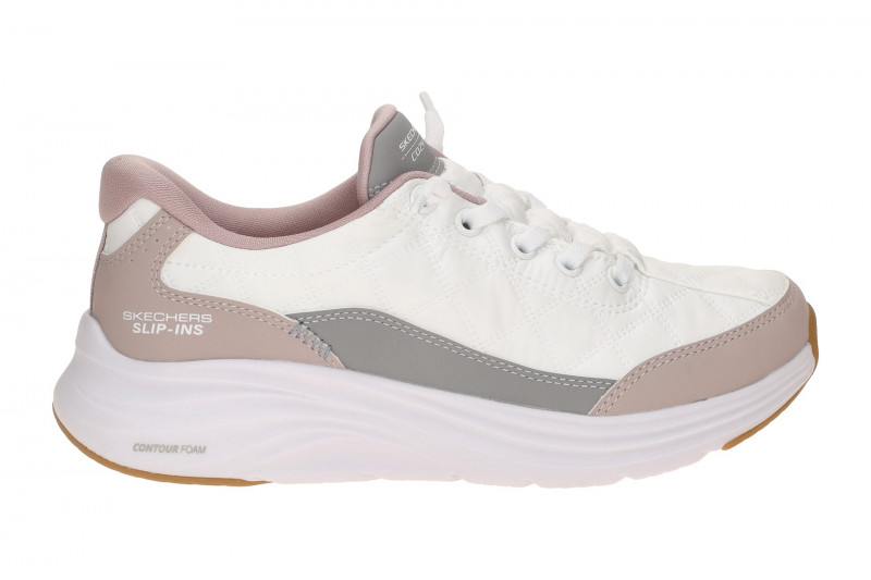 Skechers Contour Foam Schuhe weiß rosa Kinder Slip-Ins Sneaker