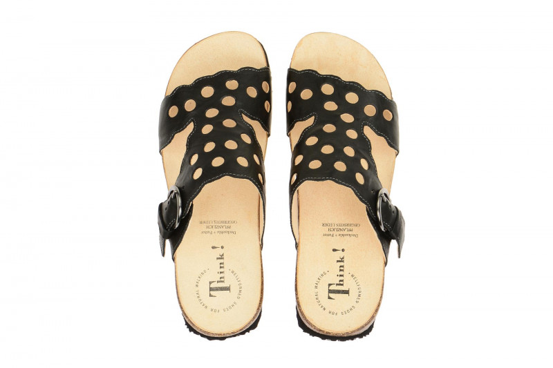 Think Mizzi Pantolette schwarz gelocht