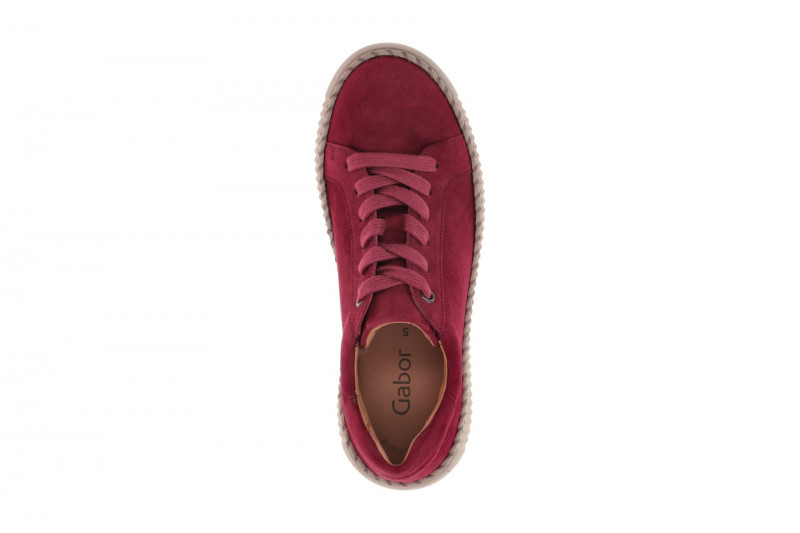 Gabor Schuhe rot bordeaux Plateau Sneakers 73.240.15