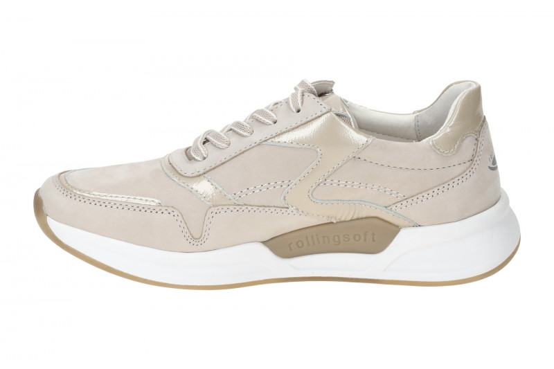 Gabor RollingSoft Schuhe beige puder Nubuck Lack 46.957.31