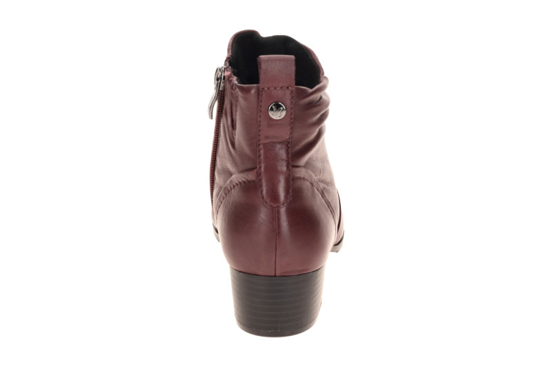 Caprice Stiefelette Ankle Boot rot bordo gerafft 25358