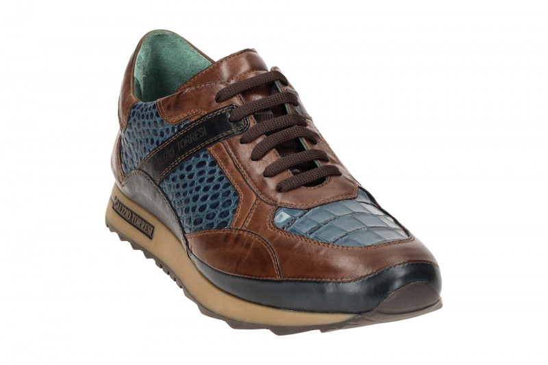 Galizio Torresi Schuhe blau braun Kroko 415128B