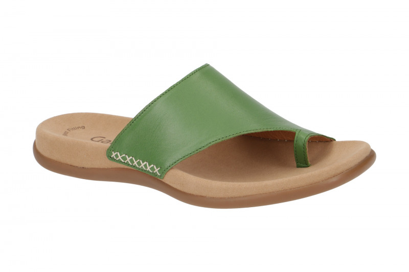 Gabor Pantolette grün Nappa Zehentrenner